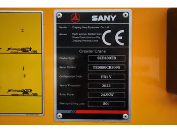 Kāpurķēžu celtnis Sany SCE800TB Valid inspection, *Guarantee! STAGE 5 ENG: foto 5