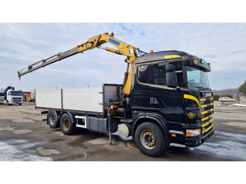 Bortu kravas automašīna/ Platforma, Kravas auto ar manipulatoru Scania R164 6X2 EFFER 150 full steel: foto 2