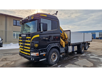 Bortu kravas automašīna/ Platforma, Kravas auto ar manipulatoru Scania R164 6X2 EFFER 150 full steel: foto 5