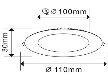 Celtniecības maisītājs Unused LED Panel - Round - 8W Recessed 6500K (daylight) - 640 Lumens - IP20 - AC110-240V - Lifetime: 30,000 hours - LED SMD - LED Driver included- Dimensions: 110mm x 30mm - Mounting diameter: 100mm -: foto 4