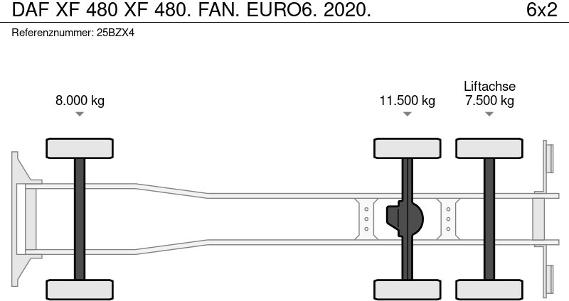 Šasija kravas automašīna DAF XF 480 XF 480. FAN. EURO6. 2020.: foto 7